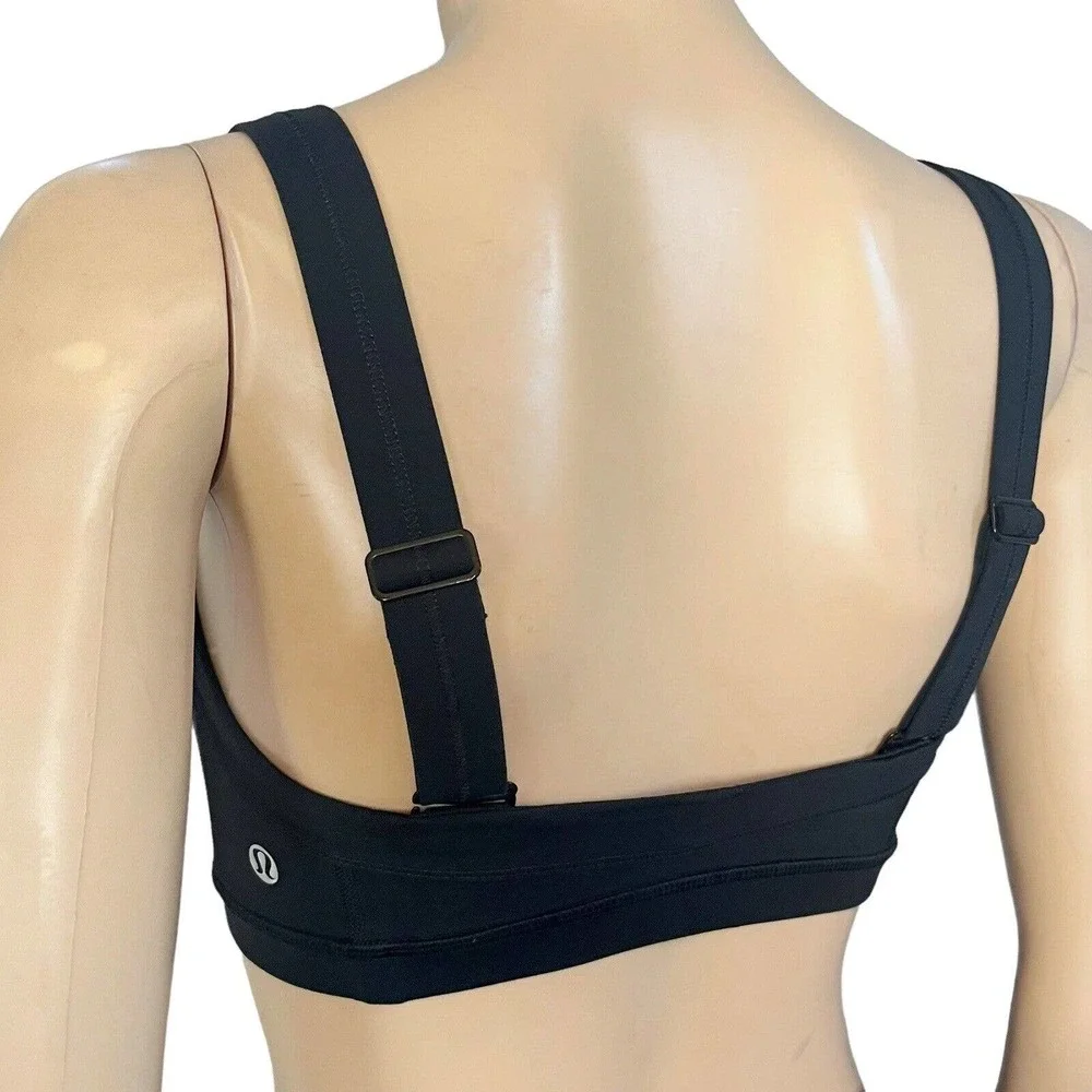 Lululemon Sports Bra Wide Strap Mesh Inset Scoop Neck Pullover